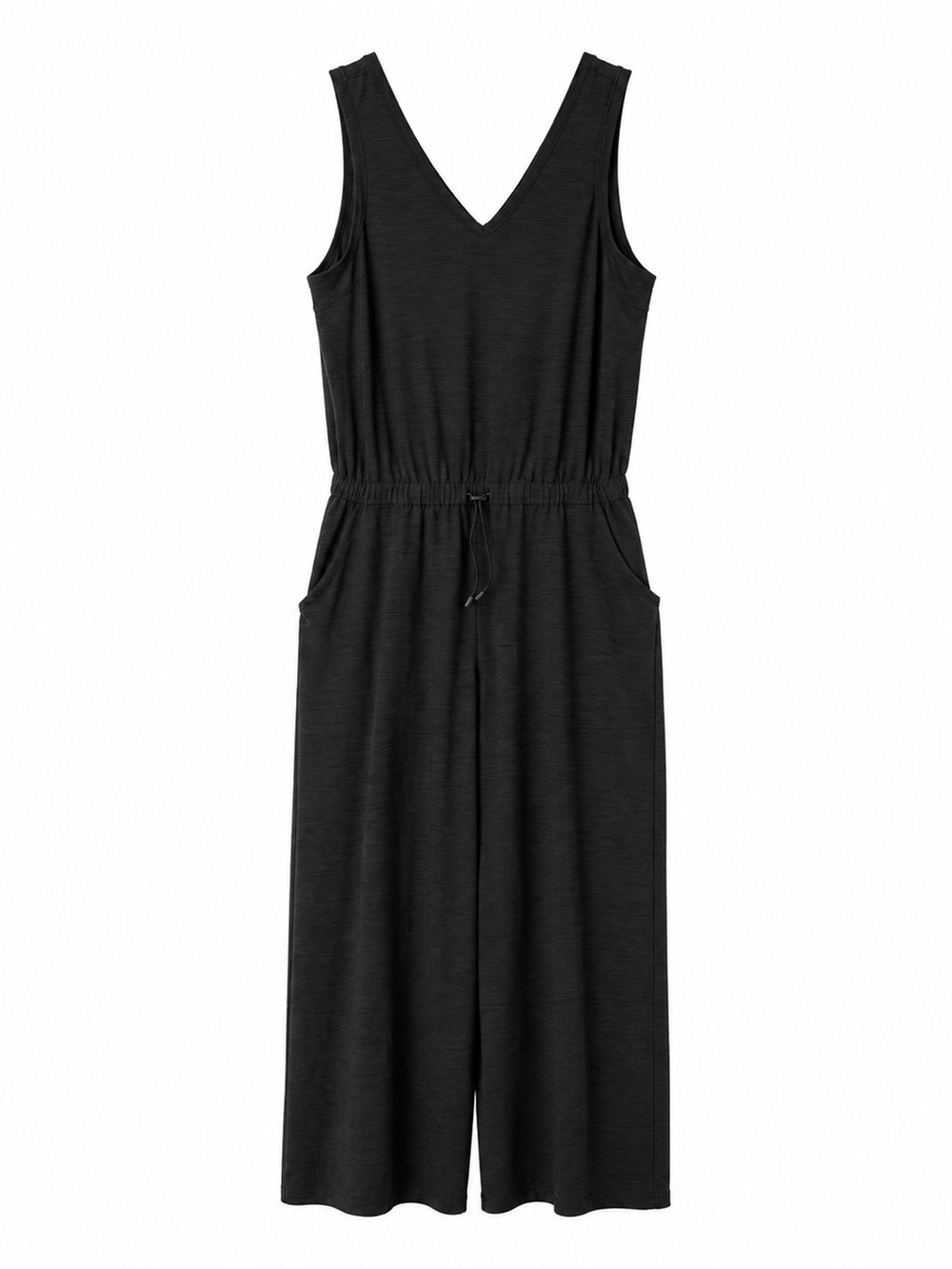 Old Navy Black/Gray Sleeveless V-Neck Wide-Leg Jumpsuit
